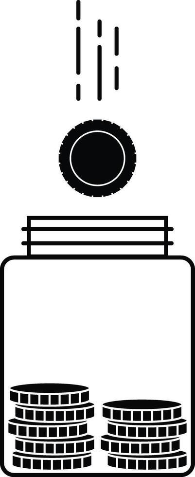 Coin Tip, Saving Jar Icon vector