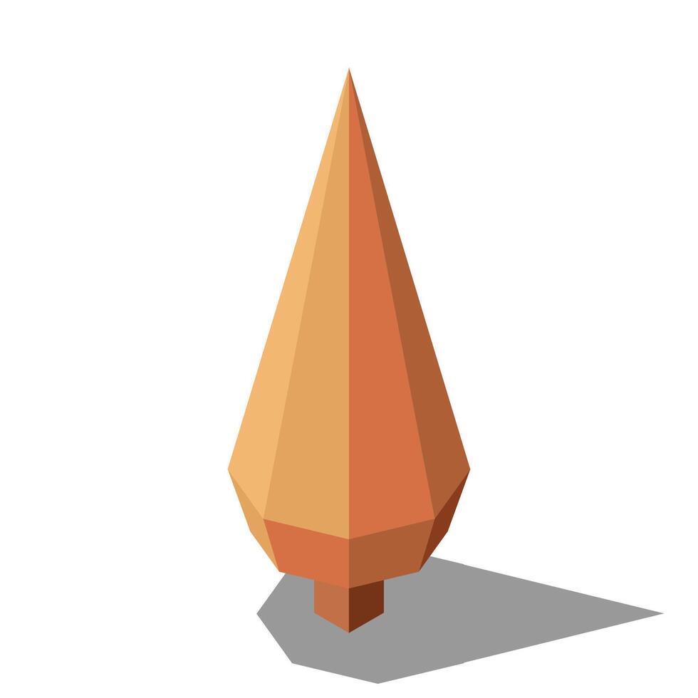 Isometric autumn tree. Tree isometric elements. Isometric tree element for landscape design. Park element vector