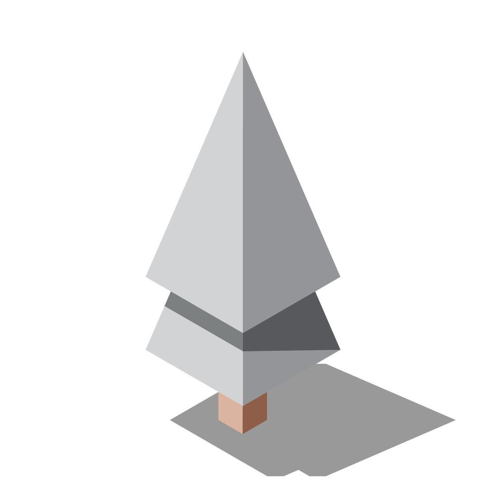 Isometric winter tree. Tree isometric elements. Isometric tree element for landscape design. Park element vector
