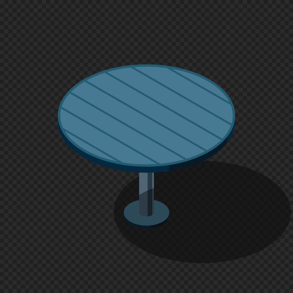 Isometric round table. Wooden round table. Isometric furniture. illustration vector
