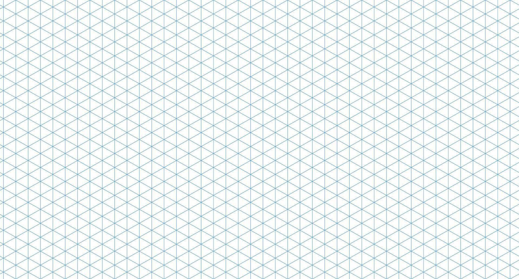 Template isometric grid seamless pattern. Blue isometric grid. Outline isometric graph template background. illustration vector