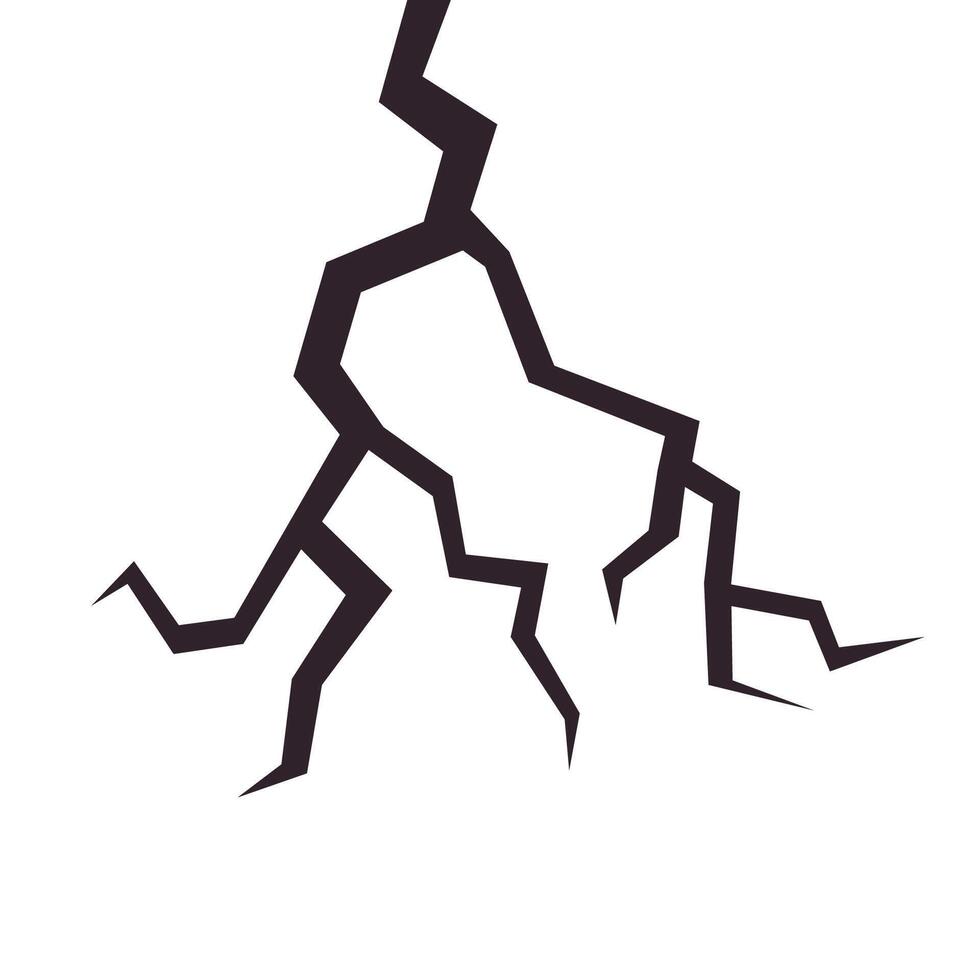 Broken wall or other surface with a crack. Textured damage. Breaks from earthquake. vector