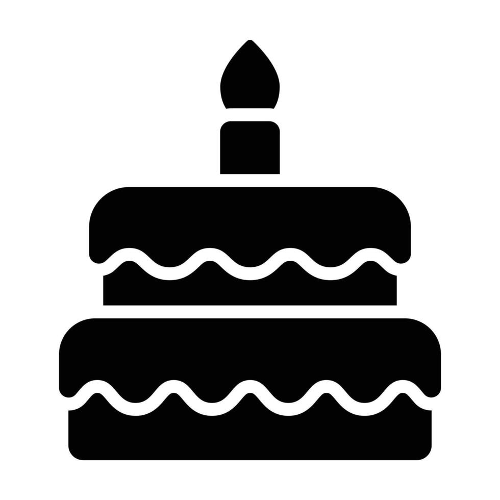 Simple Birthday Cake glyph icon. The icon can be used for websites, print templates, presentation templates, illustrations, etc vector
