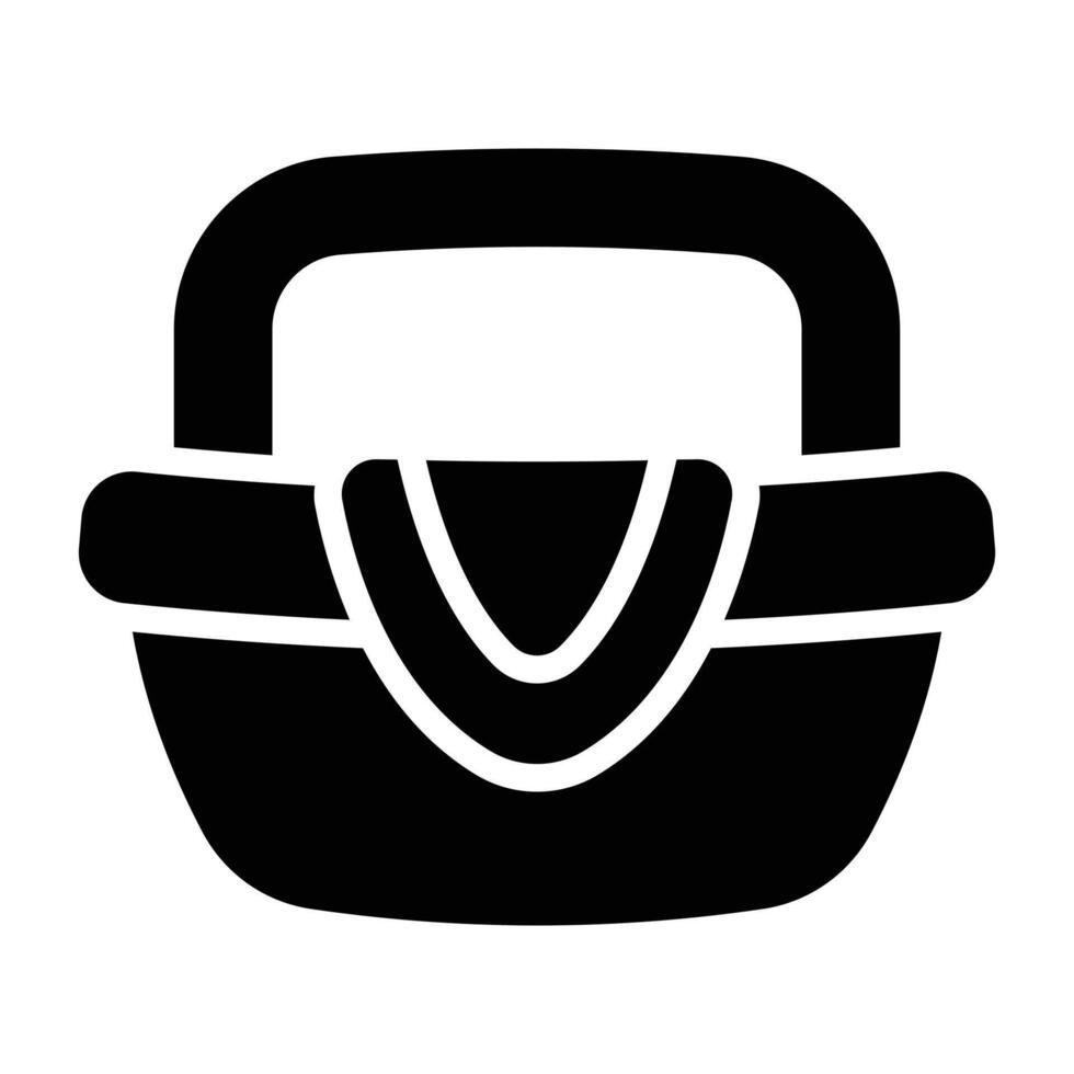 Simple Picnic Basket glyph icon. The icon can be used for websites, print templates, presentation templates, illustrations, etc vector
