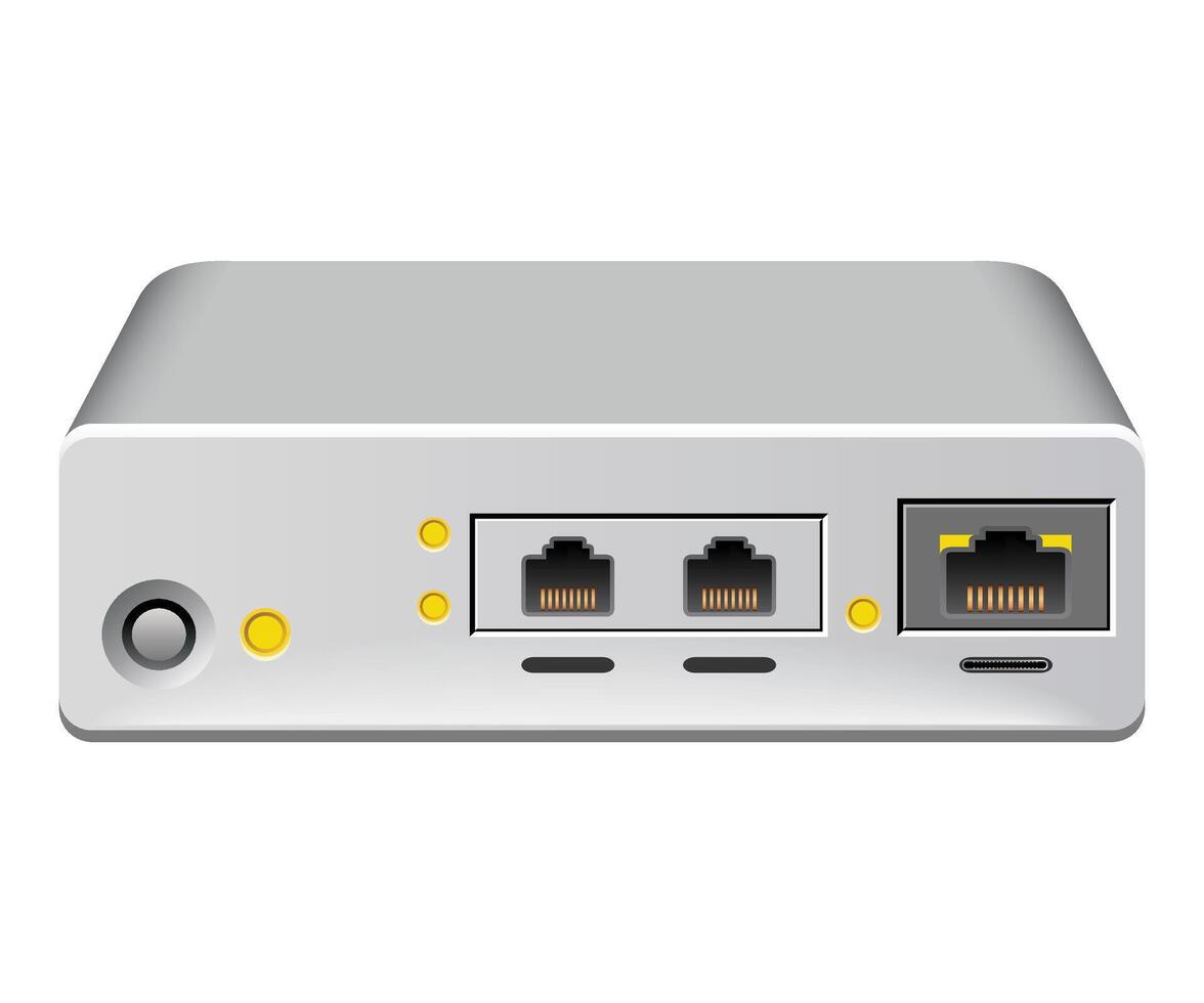 realistic network bridge, router, network equipment, server isolated vector