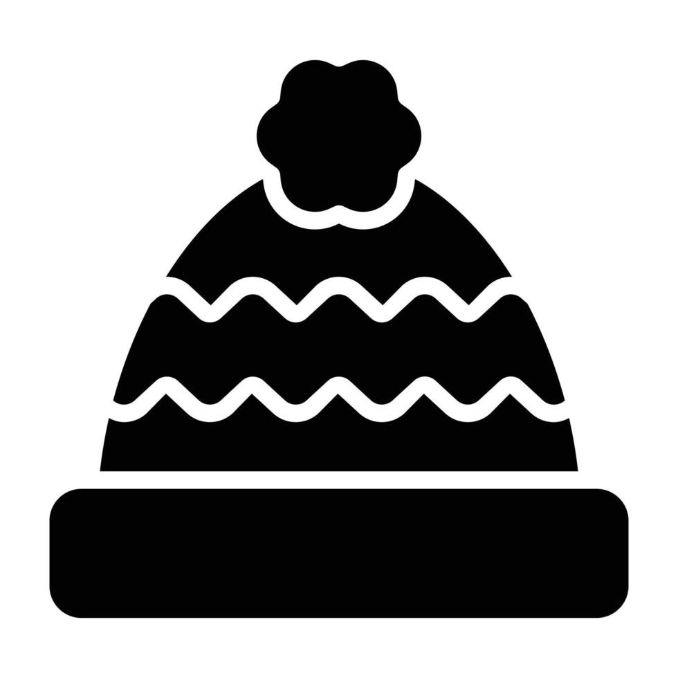 Simple Beanie glyph icon. The icon can be used for websites, print templates, presentation templates, illustrations, etc vector