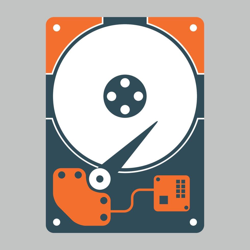 hard drive icon, data bank, file storage isolated vector