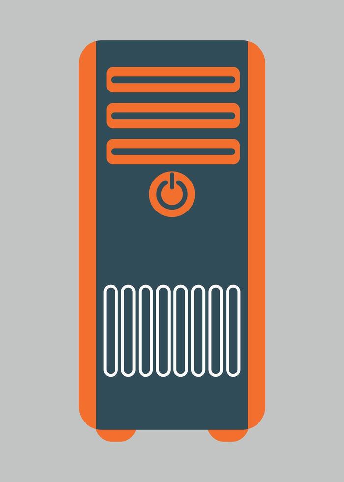 system unit icon, motherboard, power supply, computer case isolated vector