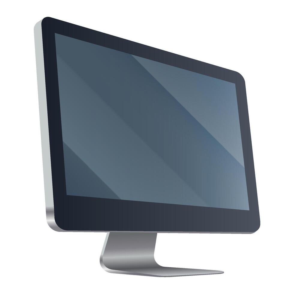 monitor icon, desktop monitor, desktop computer isolated vector