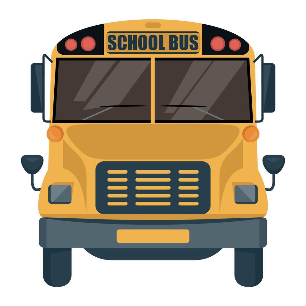 school bus icon, school transport, education isolated vector