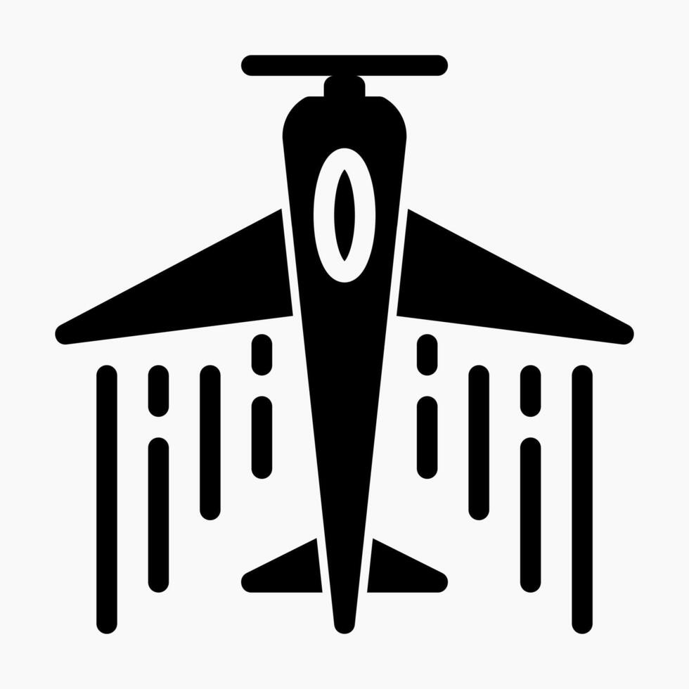 Design Illustration graphic of plane icon with glyph style. Suitable for UI, mobile design, web design, etc. vector