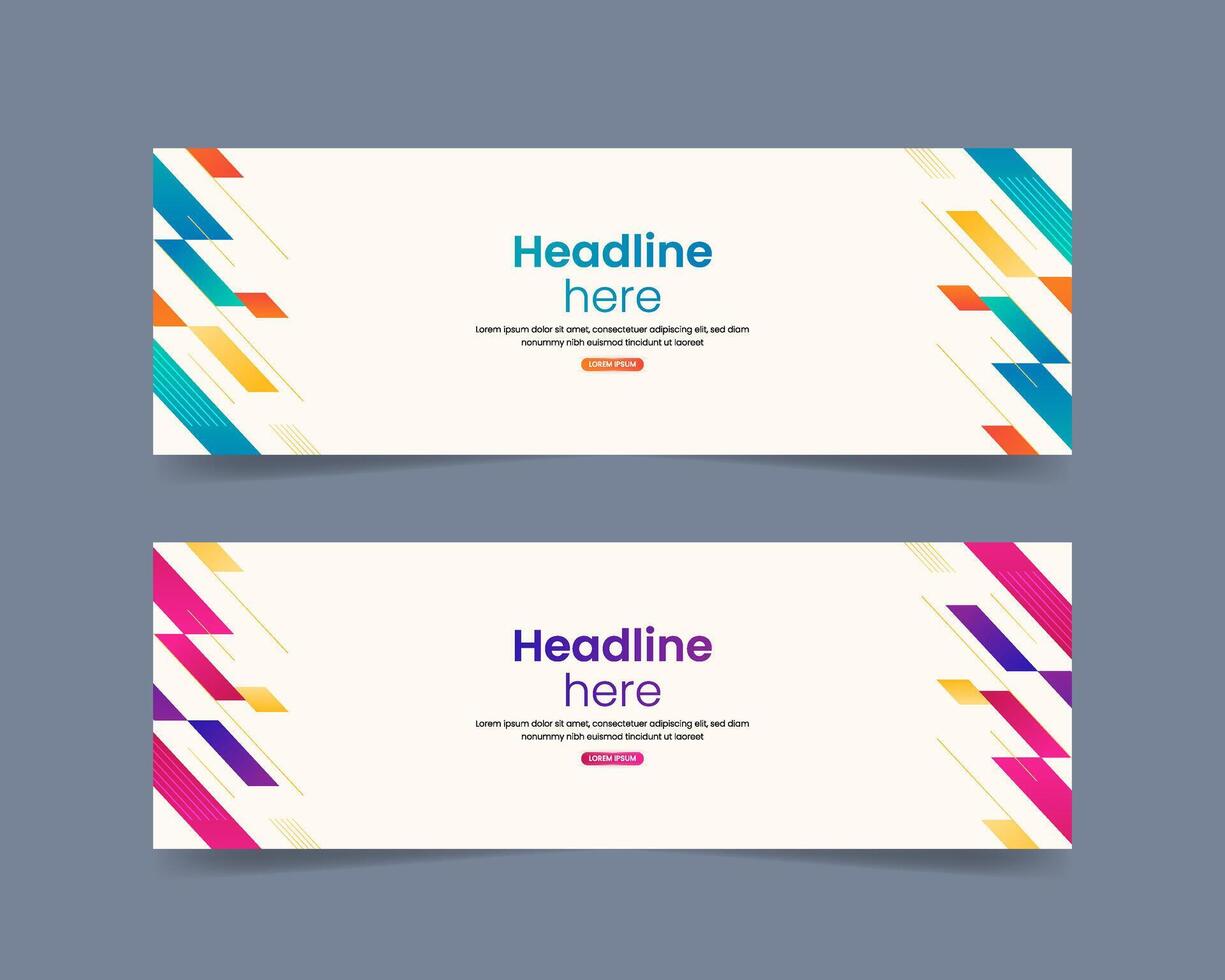 Colorful geometric shapes banner vector