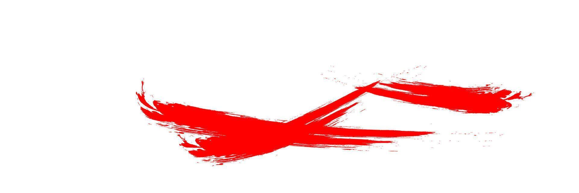 A red paint brush is flying in the air vector
