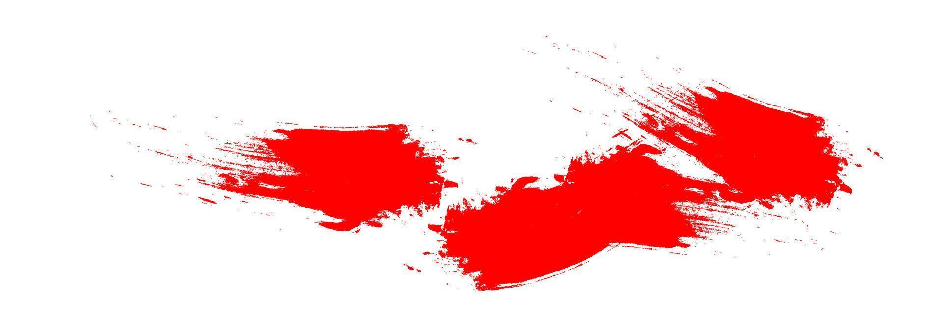 A red paint brush stroke on a white background vector