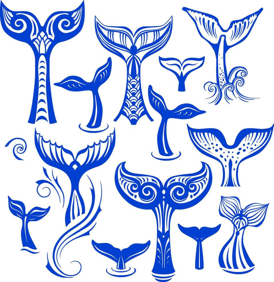 Stylized Tail of Whale vector