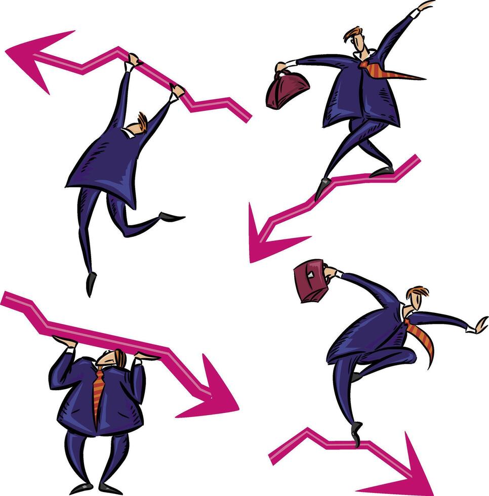 Businessmen and financial problems vector