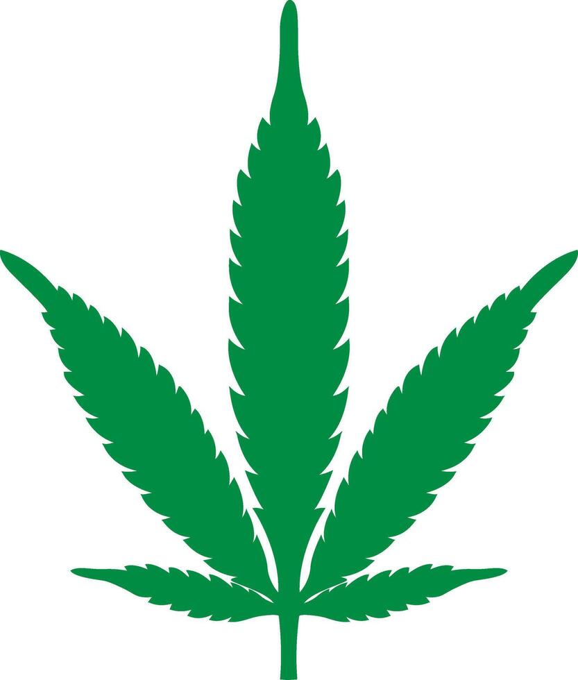 Cannabis leaf, silhouette vector