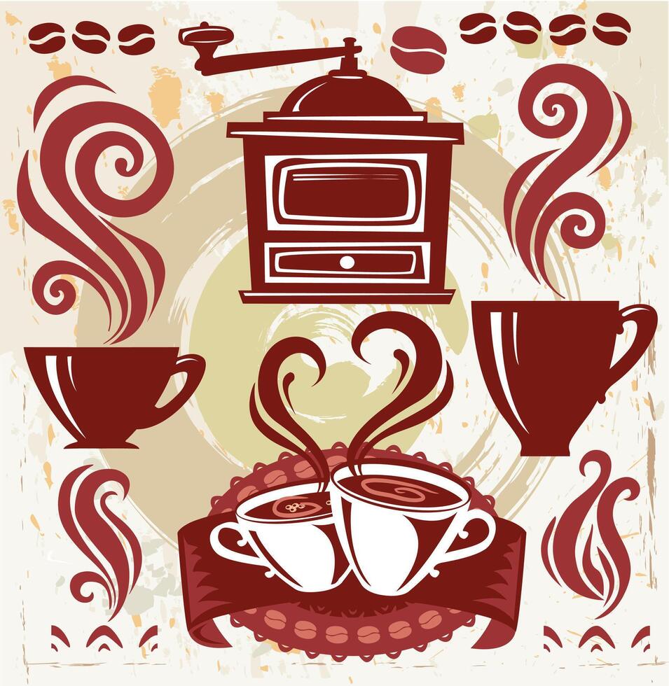 Set of coffee symbols vector