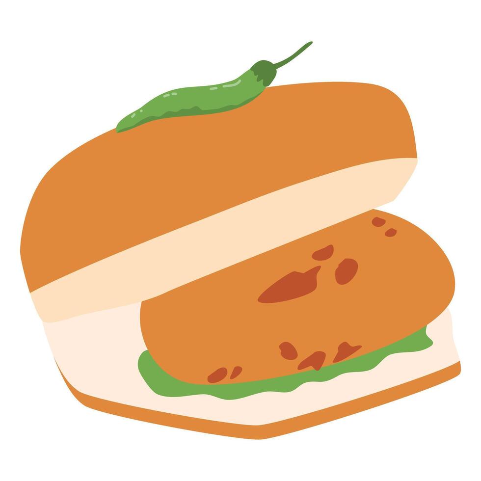 batata vada is synonymous with Mumbai breakfast vector