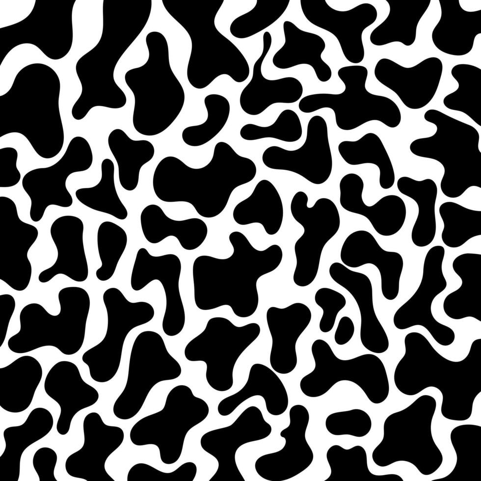 Black cow print pattern animal background. Cow skin abstract for printing, cutting and more. vector