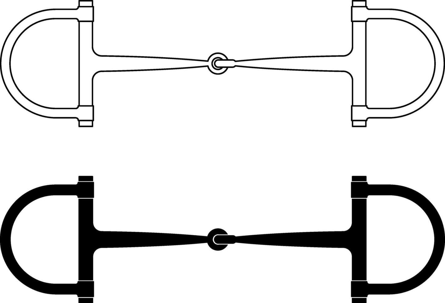 Snaffle rings or racing snaffle icon set vector
