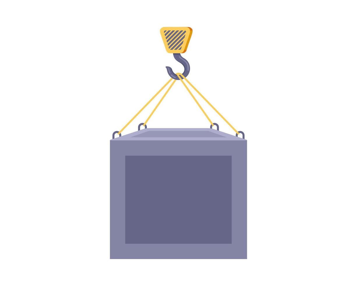 lift a load with a crane. vector