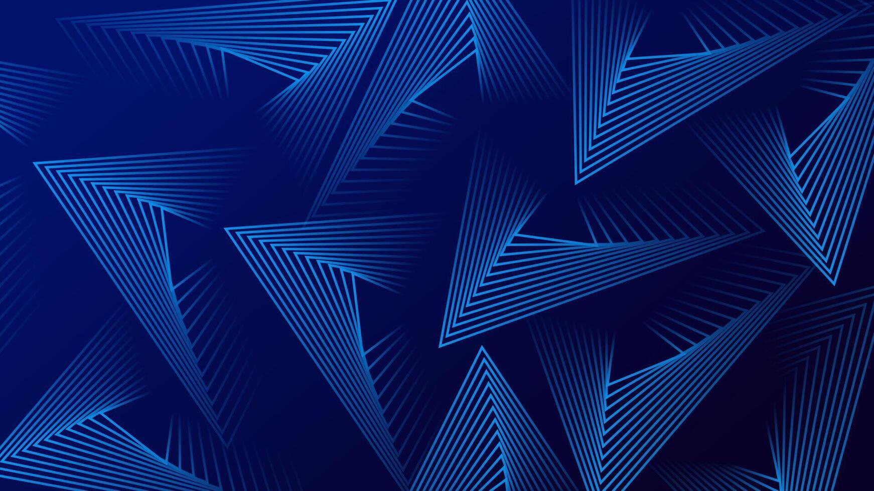 Blue gradient abstract background with triangle line pattern. futuristic technology concept. illustration vector