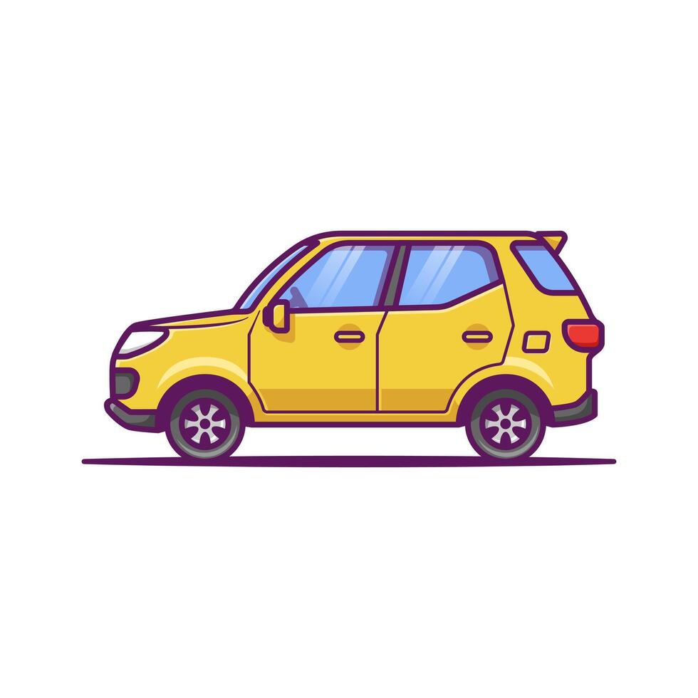 A Car Cartoon Illustration - Isolated on a White Background. vector