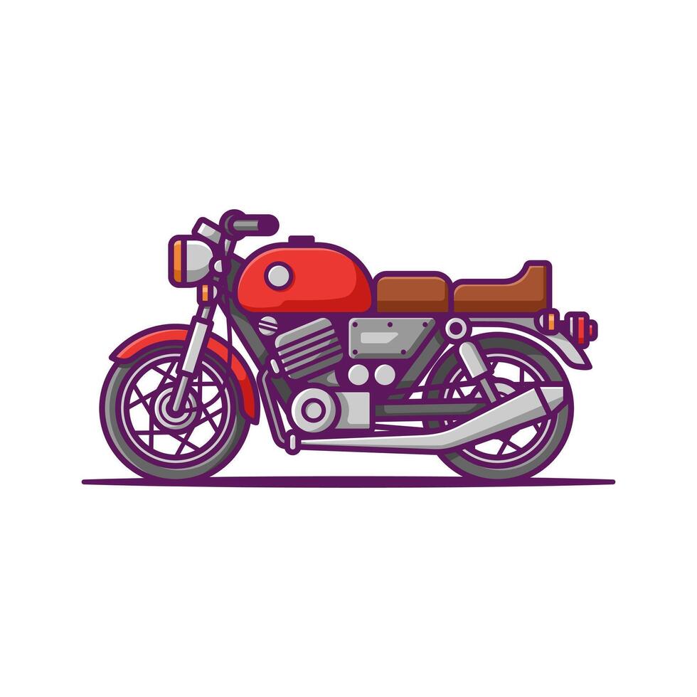 Motorcycle Cartoon Illustration - Isolated on a White Background. vector