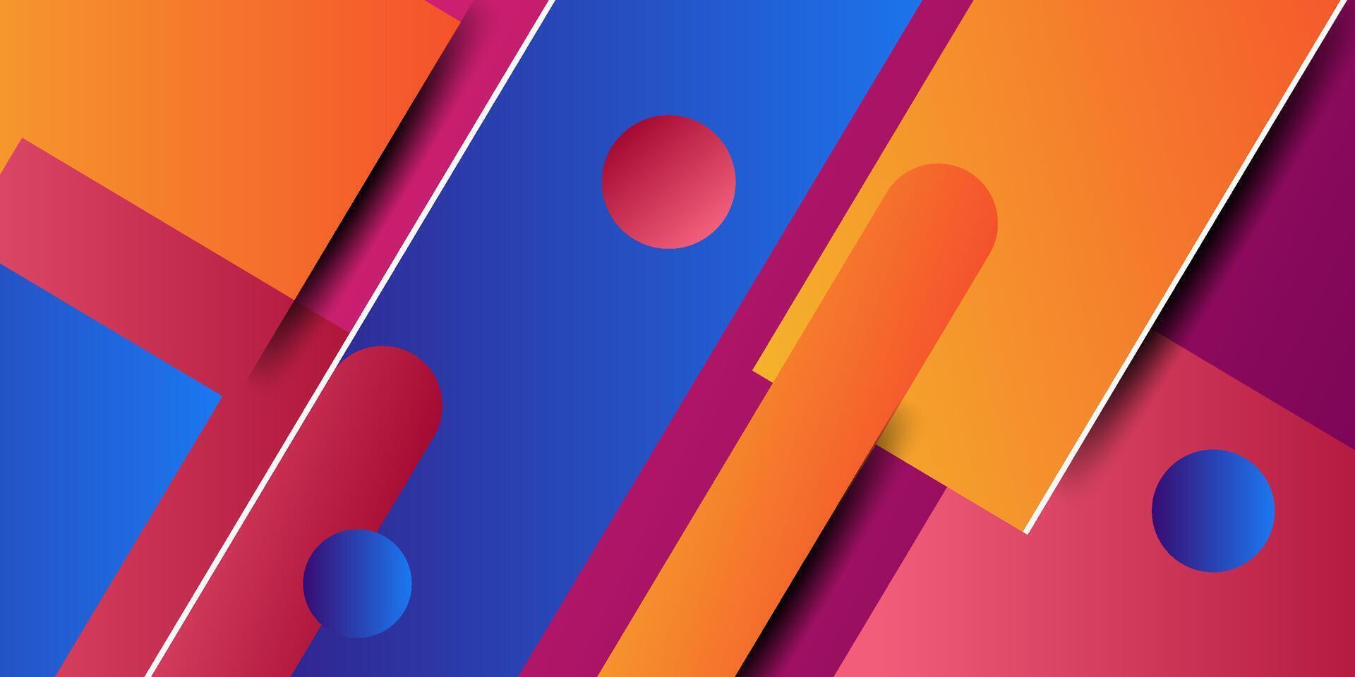 Abstract dynamic orange, red, blue liquid color gradient overlap geometric fluid shape background. eps10 vector