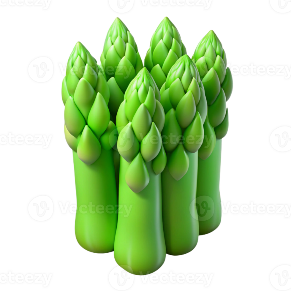3D Render of Green Asparagus png