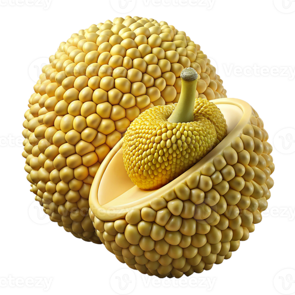 3D Render of a Yellow Fruit, Cut Open png