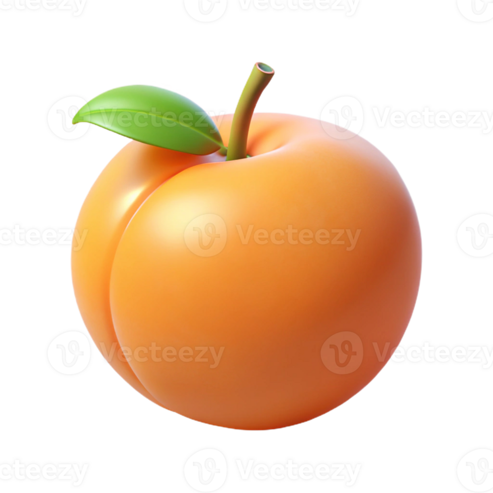 3D Render of a Ripe Apricot png