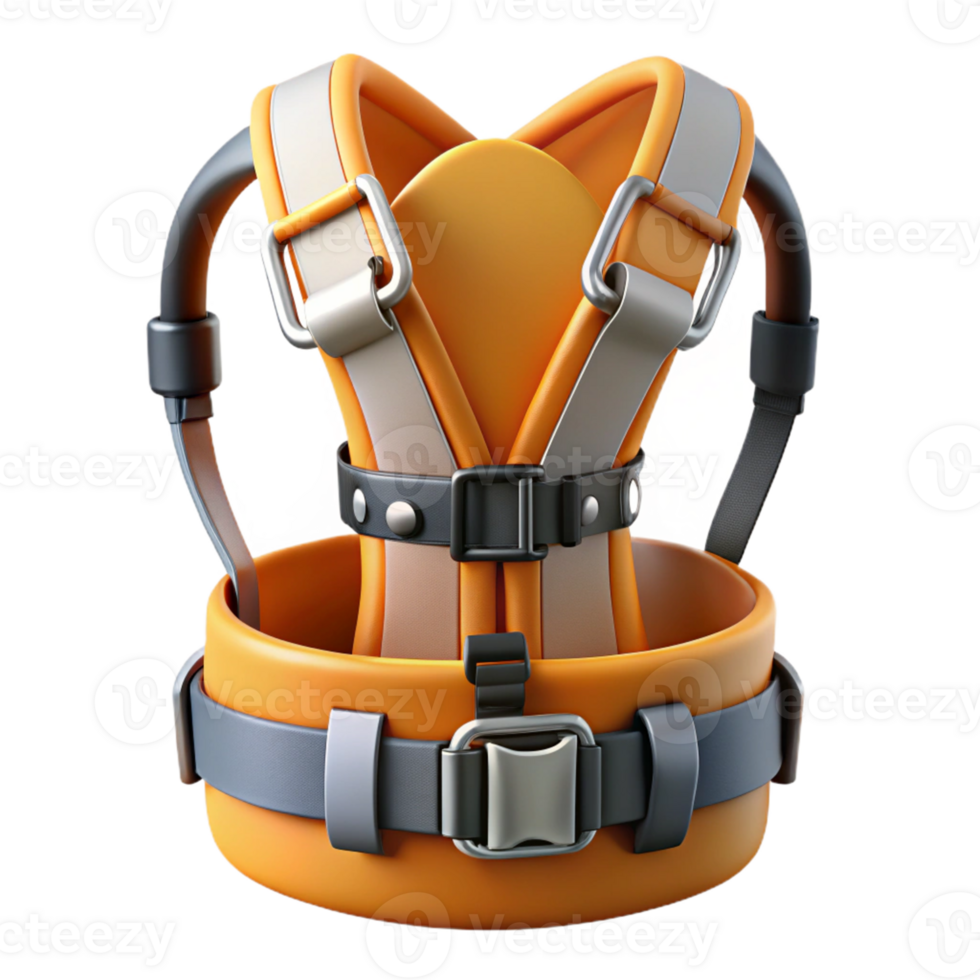 3D Render Orange Baby Carrier Illustration png