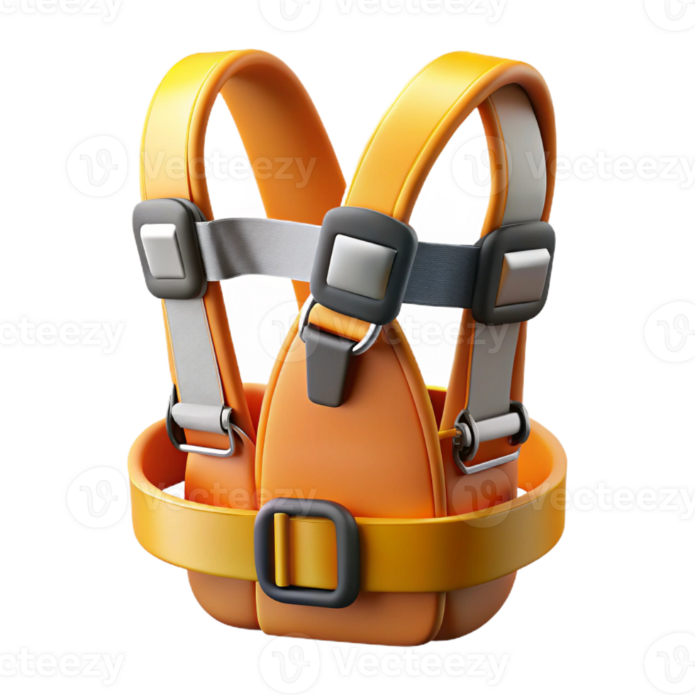 3D Render Child Safety Harness, Orange png
