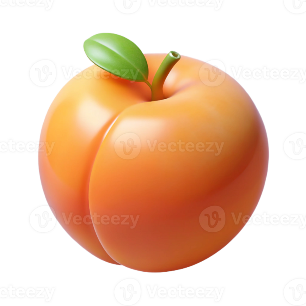 3D Render of a Peach png