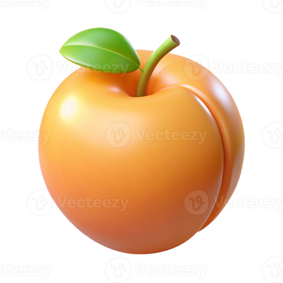 3D Render of a Juicy Apricot png