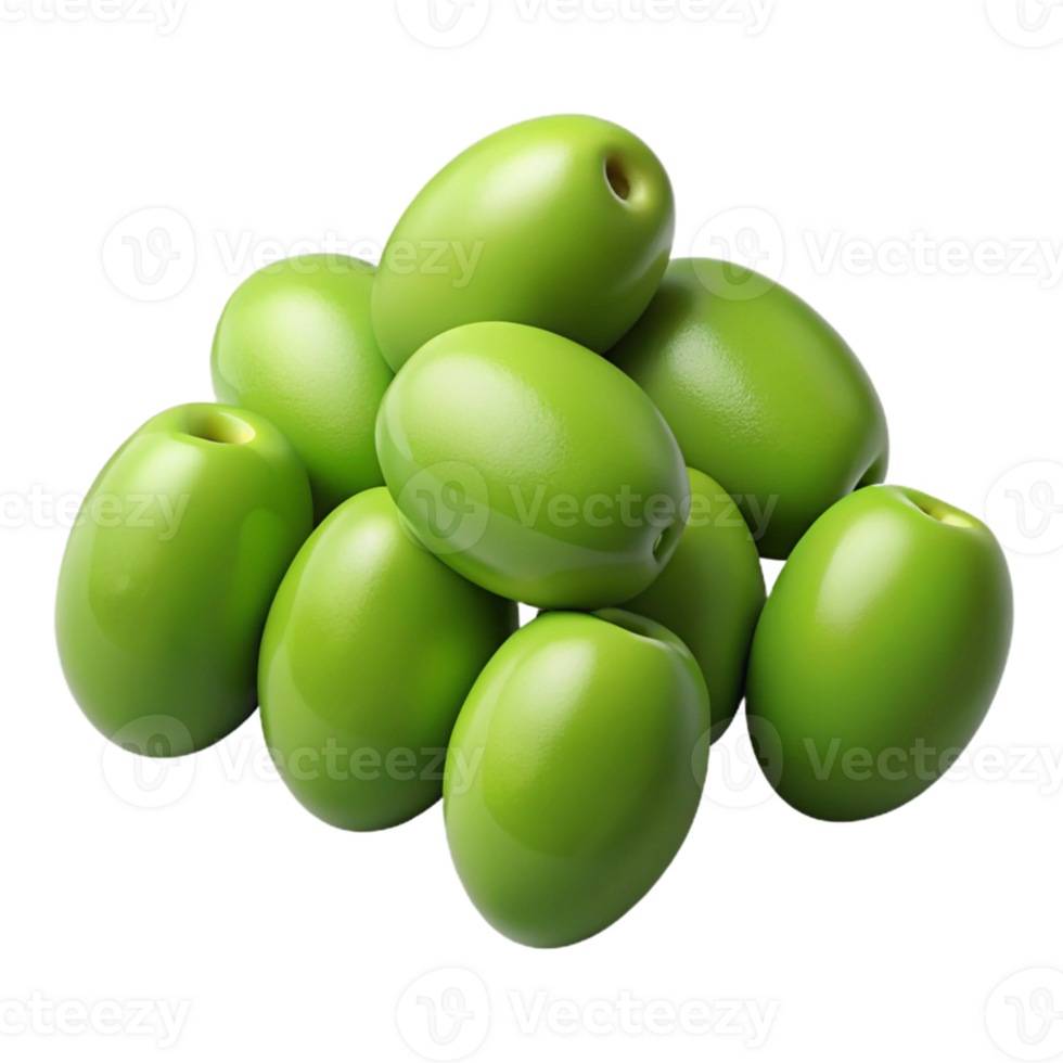 Green Olives 3D Render png