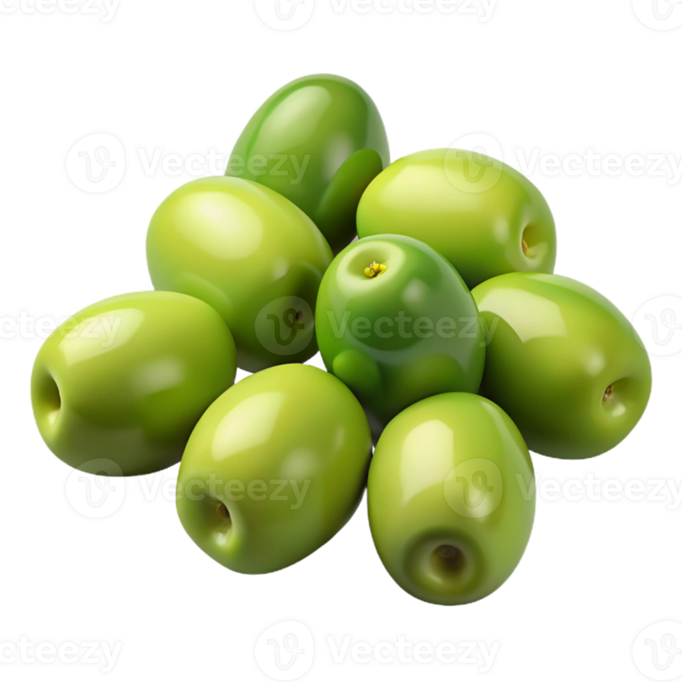 Green Olives 3D Illustration png
