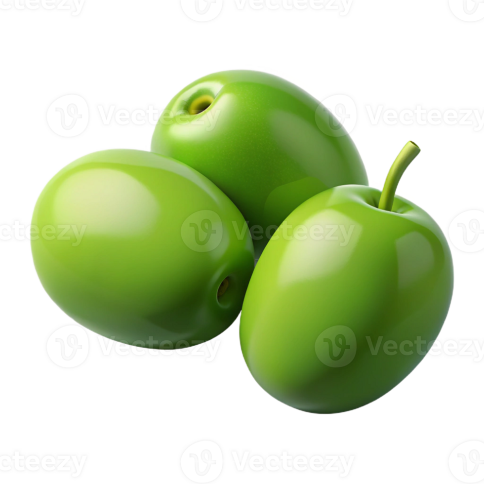 Green Olives 3D Render png