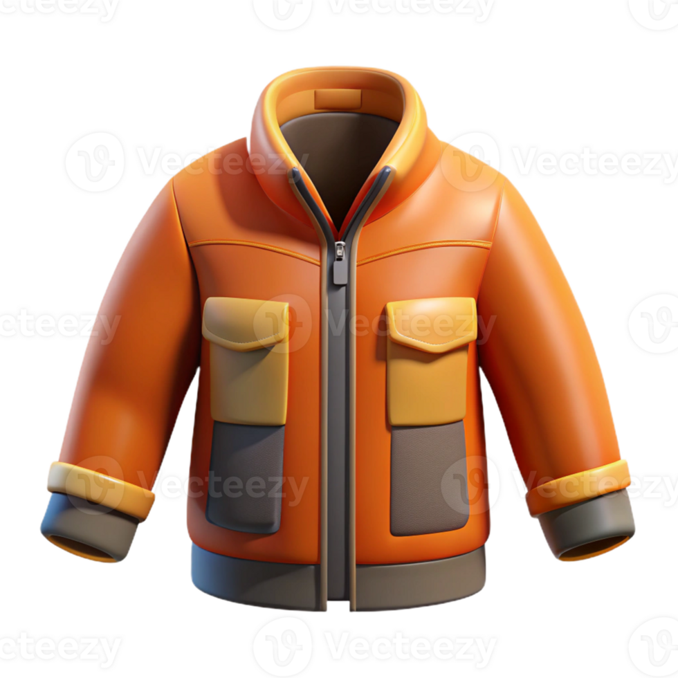 Orange 3D Jacket Illustration png