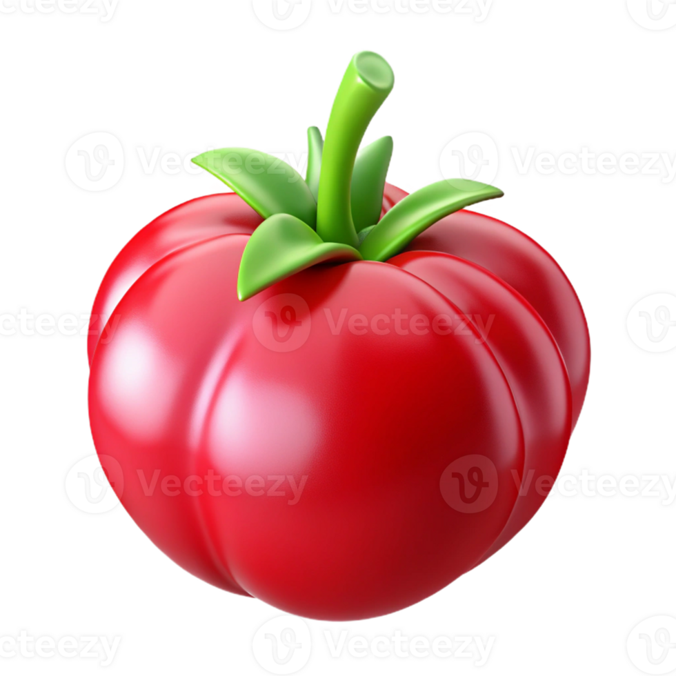 3D Render Red Tomato Illustration png