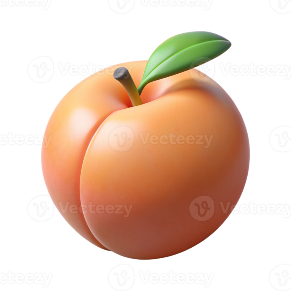3D Render Peach Fruit Illustration png