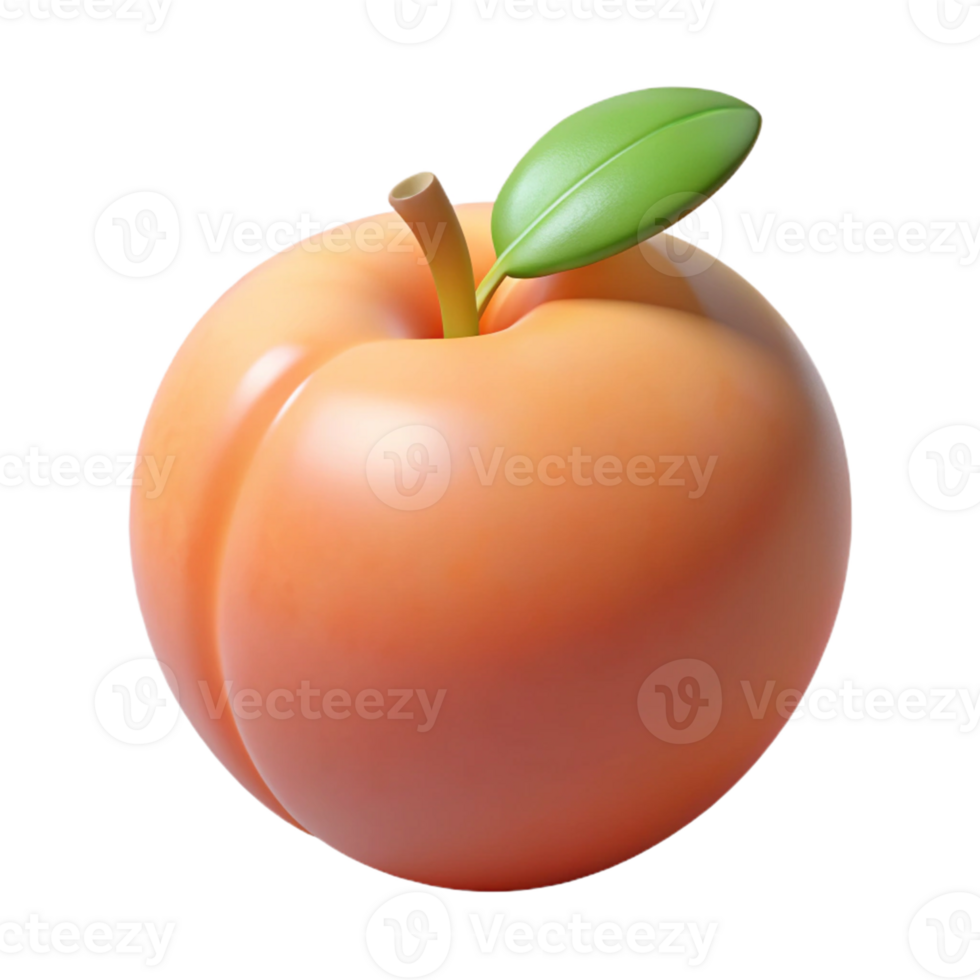 3D Render Peach Fruit Illustration png