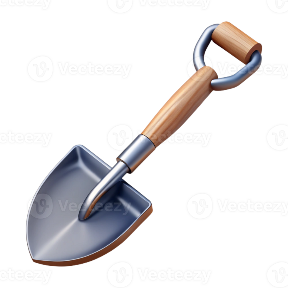 3D Render of a Small Garden Shovel png