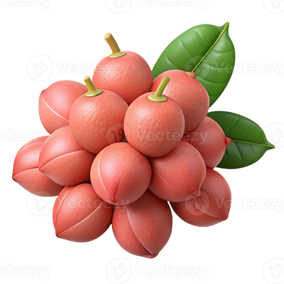 3D Illustration of Red Fruits Cluster png