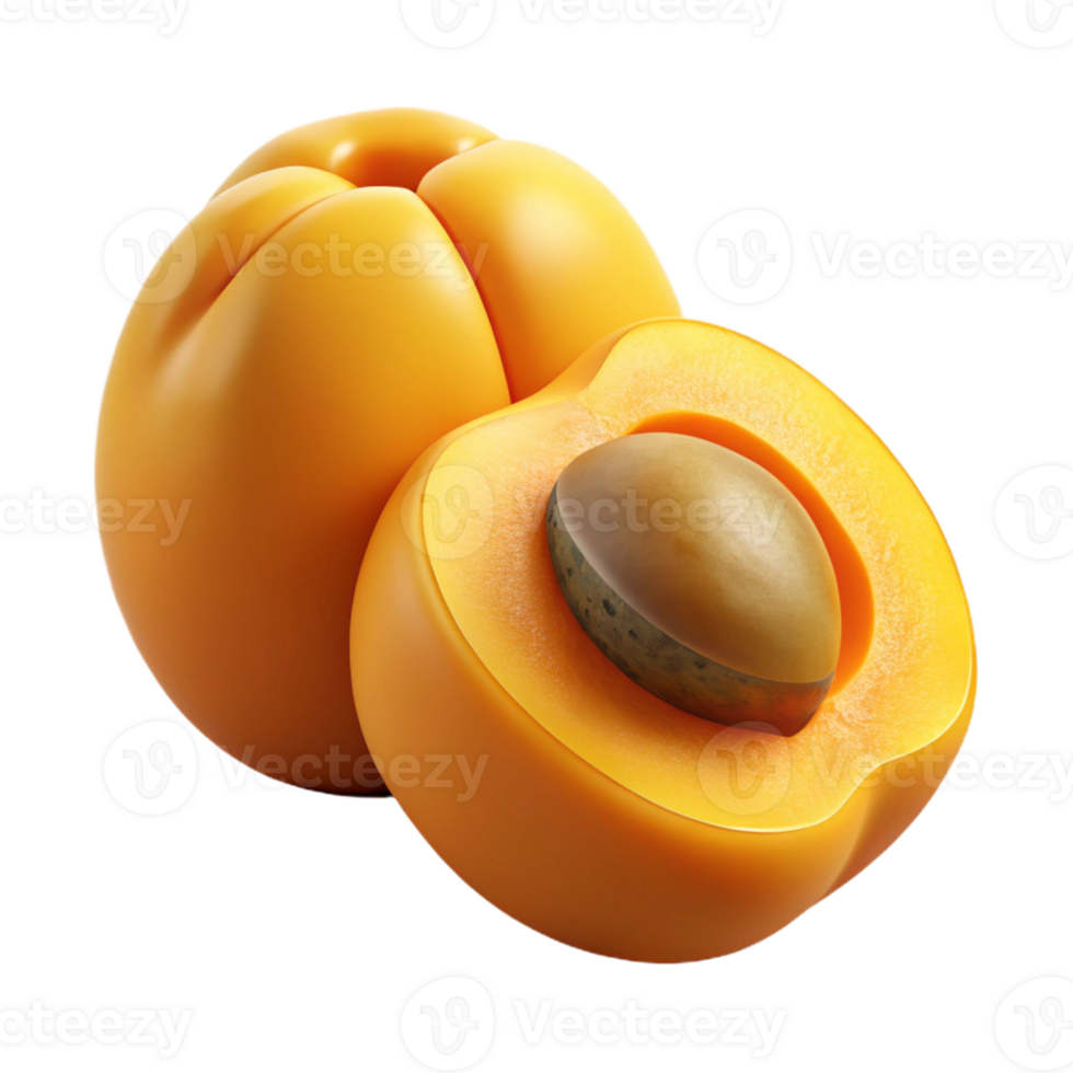 3D Render of Apricot Fruit png