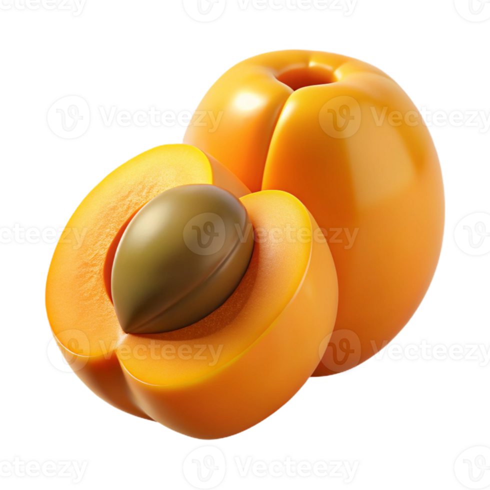 3D Render Apricot Fruit Illustration png