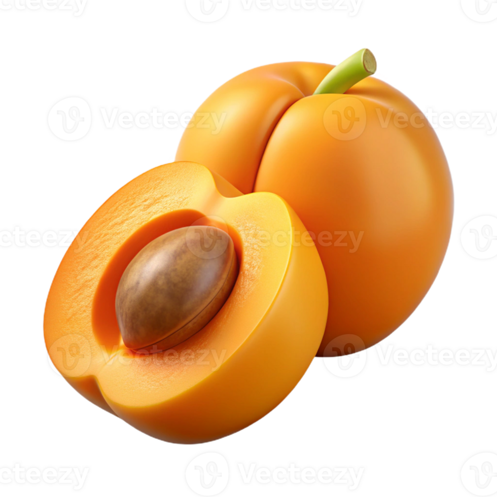 3D Render of Apricots, Juicy Fruit Illustration png