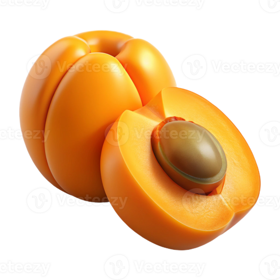 3D Render of Apricot Fruit png